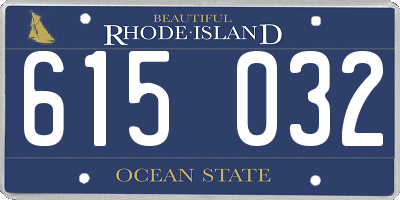 RI license plate 615032