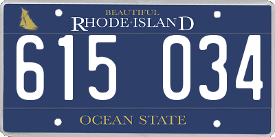 RI license plate 615034