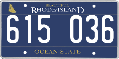 RI license plate 615036