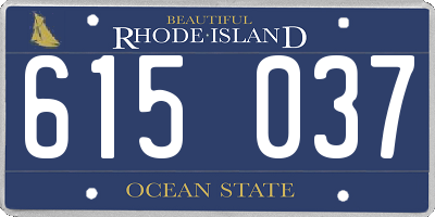 RI license plate 615037