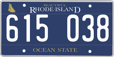 RI license plate 615038