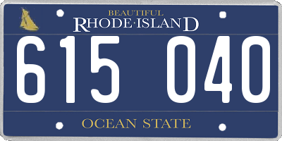 RI license plate 615040