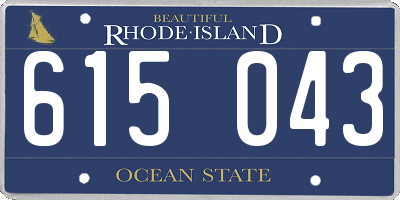 RI license plate 615043