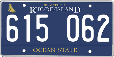 RI license plate 615062
