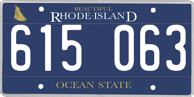 RI license plate 615063