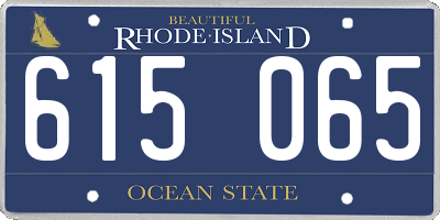 RI license plate 615065