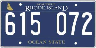 RI license plate 615072