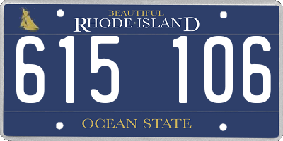 RI license plate 615106