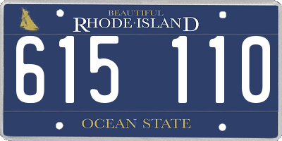 RI license plate 615110