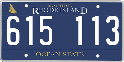 RI license plate 615113