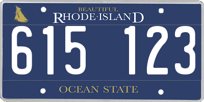 RI license plate 615123