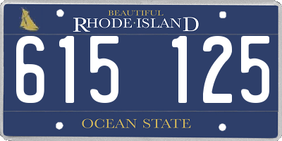 RI license plate 615125