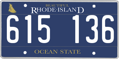 RI license plate 615136