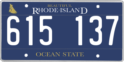 RI license plate 615137