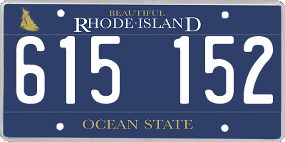 RI license plate 615152
