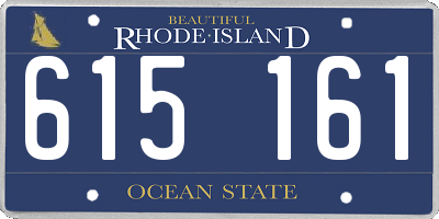 RI license plate 615161