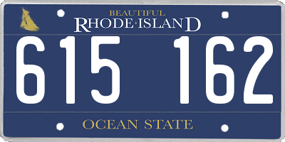 RI license plate 615162
