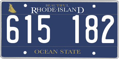 RI license plate 615182