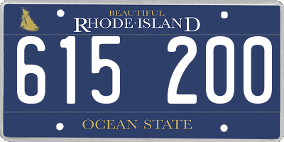 RI license plate 615200