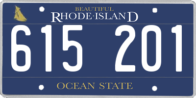 RI license plate 615201