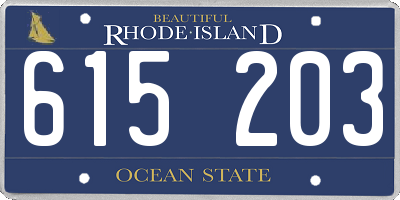 RI license plate 615203