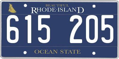 RI license plate 615205