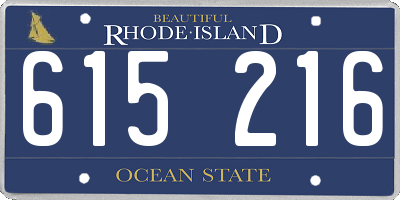 RI license plate 615216