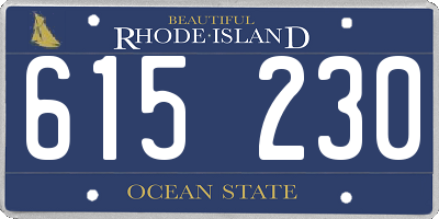 RI license plate 615230