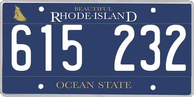 RI license plate 615232