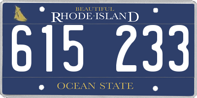 RI license plate 615233
