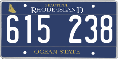 RI license plate 615238