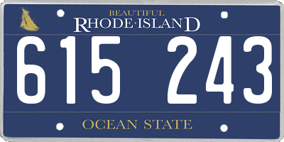 RI license plate 615243