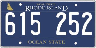 RI license plate 615252