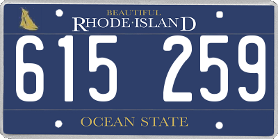 RI license plate 615259