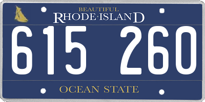 RI license plate 615260