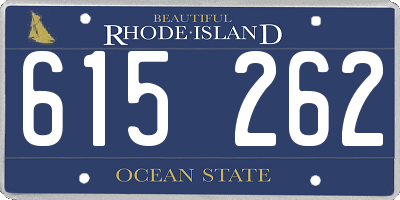 RI license plate 615262