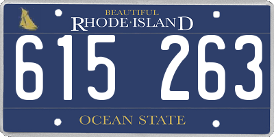 RI license plate 615263