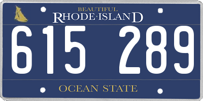 RI license plate 615289