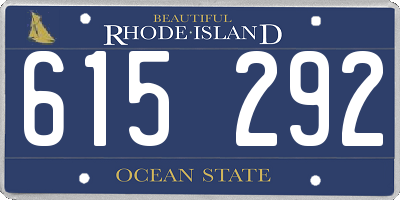 RI license plate 615292