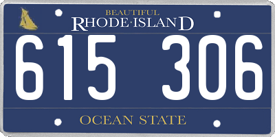 RI license plate 615306