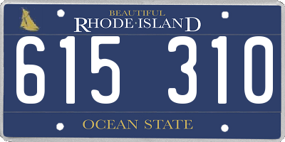 RI license plate 615310
