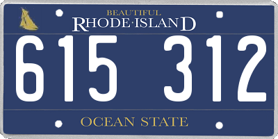 RI license plate 615312