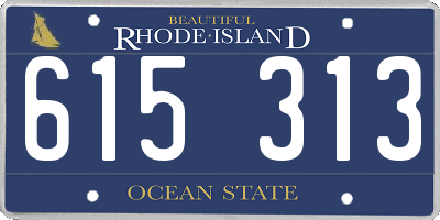 RI license plate 615313