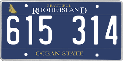 RI license plate 615314
