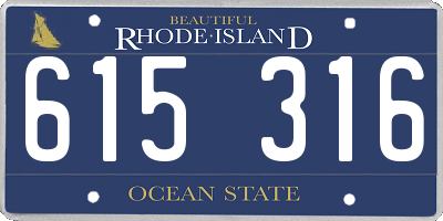 RI license plate 615316