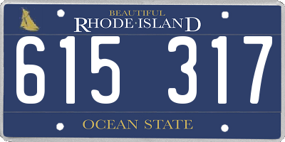 RI license plate 615317