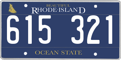 RI license plate 615321