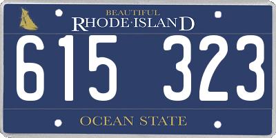 RI license plate 615323