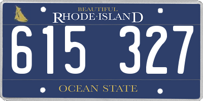 RI license plate 615327