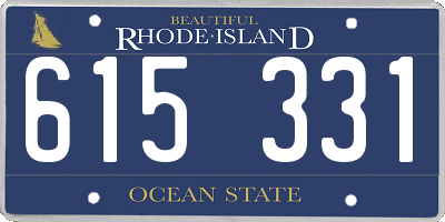 RI license plate 615331
